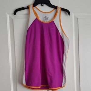 Nike Dri Fit Magenta and White Athletic Tank